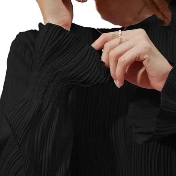 Amazon Women’s Long sleeve black Casual Blouse   - size Med - Picture 3 of 3